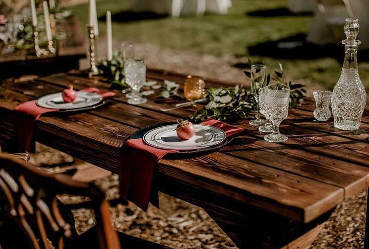 Rustic yet refined fall tablescape with disposable party supplies.