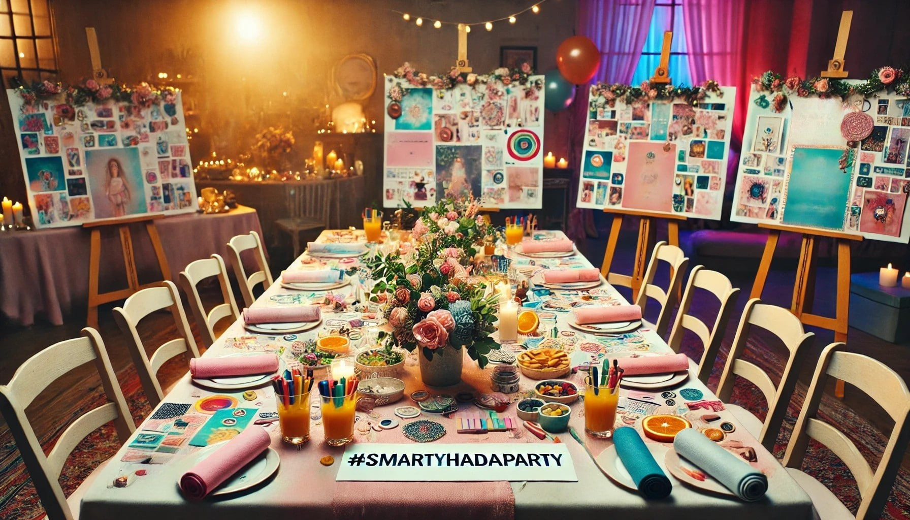 A vision board party table