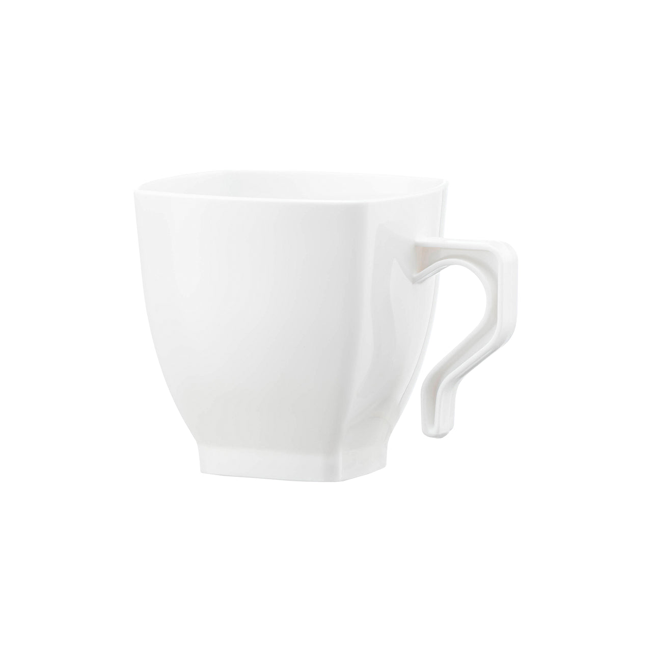 8 oz. White Square Plastic Coffee Mugs