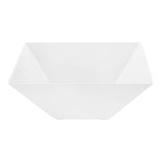 The White Square Plastic Serving Bowls (4 qt.) by Kaya Collection feature sharp, angular sides and a smooth, glossy finish. Photographed against a plain white background, these bowls are perfect for a wedding reception.