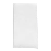 A neatly folded White Linen-Like Premium Paper Buffet Napkin from the Kaya Collection, shown against a plain background, exudes a clean and simple appearance with no visible patterns or decorations, reminiscent of premium linen-like napkins.