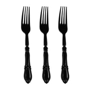 Black Baroque Disposable Plastic Dinner Forks Secondary | Smarty Had A Party