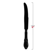 Black Baroque Disposable Plastic Dinner Knives Dimension | Smarty Had A Party