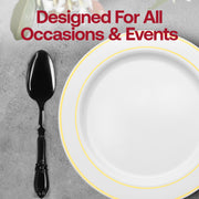 Black Baroque Disposable Plastic Dinner Spoons Lifestyle | Smarty Had A Party