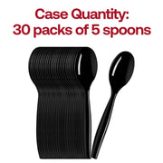 Black Disposable Plastic Serving Spoons Quantity | Smarty Had A Party