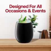 12 oz. Black Elegant Stemless Plastic Wine Glasses Lifestyle | Smarty Had A Party