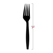 Black Plastic Disposable Forks Dimension | Smarty Had A Party