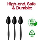 Black Plastic Disposable Spoons BPA | Smarty Had A Party