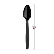 Black Plastic Disposable Spoons Dimension | Smarty Had A Party