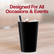 12 oz. Black Round Disposable Plastic Tumblers Lifestyle | Smarty Had A Party