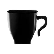 8 oz. Black Square Plastic Coffee Mugs Main | Smarty Had A Party