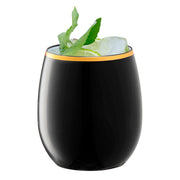 12 oz. Black with Gold Elegant Stemless Plastic Wine Glasses Secondary | Smarty Had A Party