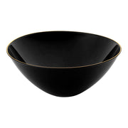 Black with Gold Rim Organic Round Disposable Plastic Bowls (32 oz.) | Smarty Had A Party