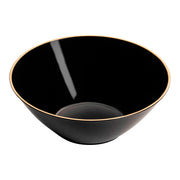 Black with Gold Rim Organic Round Disposable Plastic Dessert Bowls (6 oz.) | Smarty Had A Party