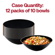 Black with Gold Rim Organic Round Disposable Plastic Soup Bowls Quantity | Smarty Had A Party