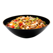 Black with Gold Rim Organic Round Disposable Plastic Soup Bowls Secondary | Smarty Had A Party