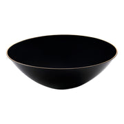 Black with Gold Rim Organic Round Disposable Plastic Soup Bowls | Smarty Had A Party