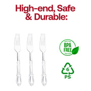 Clear Baroque Disposable Plastic Dinner Forks BPA | Smarty Had A Party