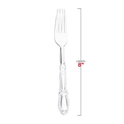 Clear Baroque Disposable Plastic Dinner Forks Dimension | Smarty Had A Party