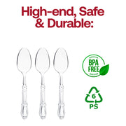 Clear Baroque Disposable Plastic Dinner Spoons BPA | Smarty Had A Party