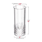 14 oz. Clear Crystal Cut High Ball Plastic Glasses Dimension | Smarty Had A Party