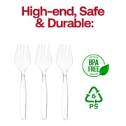 Clear Disposable Plastic Serving Forks BPA | Smarty Had A Party