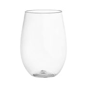 16 oz. Clear Elegant Stemless Disposable Plastic Wine Glasses Main | Smarty Had A Party