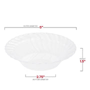 Clear Flair Plastic Dessert Bowls (5 oz.) Dimension | Smarty Had A Party