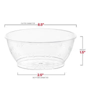 Clear Floral Round Disposable Plastic Dessert Bowls (6 oz.) Dimension  | Smarty Had A Party