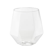 12 oz. Clear Hexagonal Stemless Plastic Wine Goblets Main | Smarty Had A Party