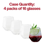 12 oz. Clear Hexagonal Stemless Plastic Wine Goblets Quantity | Smarty Had A Party