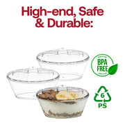 4 oz. Clear Oval Plastic Mini Cup with Lid and Spoon BPA | Smarty Had A Party