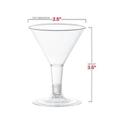 2 oz. Clear Plastic Mini Martini Shot Glasses Dimension | Smarty Had A Party