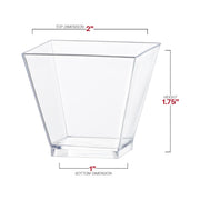 2 oz. Clear Plastic Mini Verrine Sample Cube Cups Dimension | Smarty Had A Party