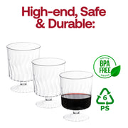 8 oz. Clear Plastic Pedestal Wine Glasses BPA | Smarty Had A Party