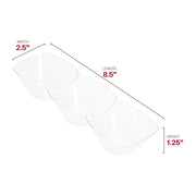 Clear Rectangular 3-Hole Mini Plastic Bowls Dimension | Smarty Had A Party