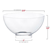 Clear Round Disposable Plastic Mini Bowls (2.65 oz.) Dimension | Smarty Had A Party