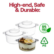 3.4 oz. Clear Round Disposable Plastic Mini Dessert Pots BPA | Smarty Had A Party