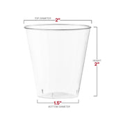 2 oz. Clear Round Plastic Disposable Shot Glasses Dimension | Smarty Had A Party