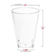 10 oz. Clear Square Bottom Disposable Plastic Cups Dimension | Smarty Had A Party