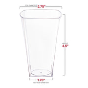 10 oz. Clear Square Plastic Cups Dimension | Smarty Had A Party