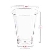 8 oz. Clear Square Plastic Cups Dimension | Smarty Had A Party