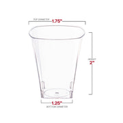 2 oz. Clear Square Plastic Shot Glasses Dimension | Smarty Had A Party