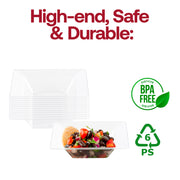 Clear Square Disposable Plastic Soup Bowls (12 oz.) BPA | Smarty Had A Party