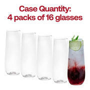 9 oz. Clear Stemless Plastic Champagne Flutes Quantity | Smarty Had A Party