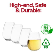 4 oz. Clear Stemless Plastic Mini Goblets BPA | Smarty Had A Party