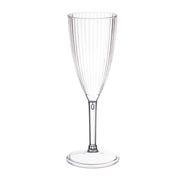 8 oz. Clear Stripe Round Disposable Plastic Champagne Flutes Main | Smarty Had A Party