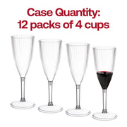 8 oz. Clear Stripe Round Disposable Plastic Champagne Flutes Quantity | Smarty Had A Party