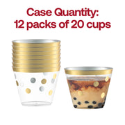 9 oz. Clear with Gold Dots Round Disposable Plastic Party Cups Quantity | Smarty Had A Party