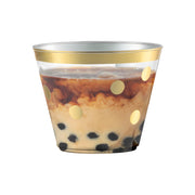 9 oz. Clear with Gold Dots Round Disposable Plastic Party Cups Secondary | Smarty Had A Party